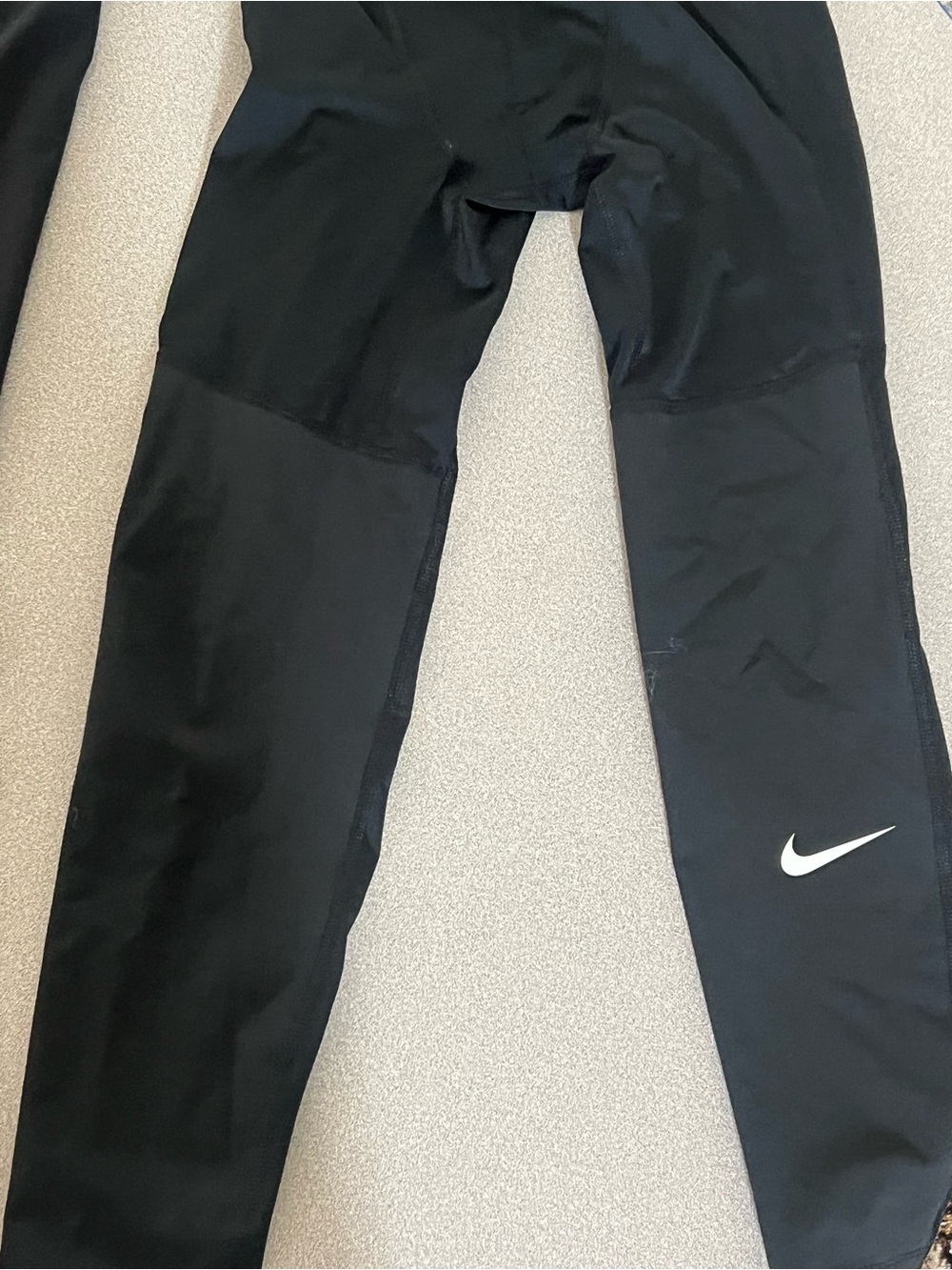 Nike Kids Black Leggings with White Swoosh